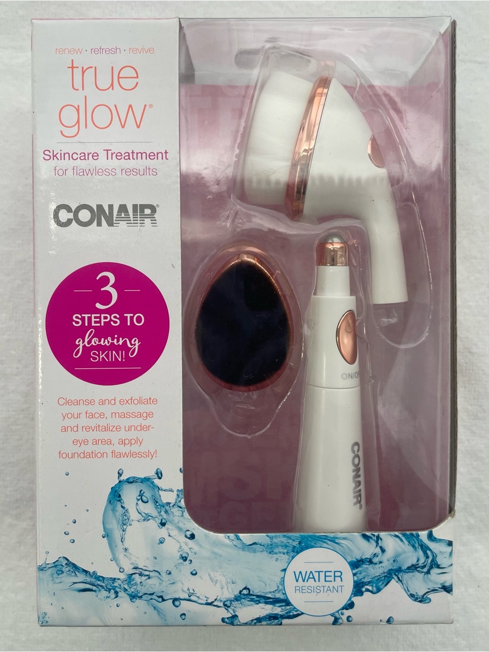 Conair True Glow Skincare Treatment Set - White & Rose Gold